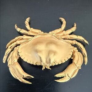 Gold Tone Crab Brooch, signed JJ